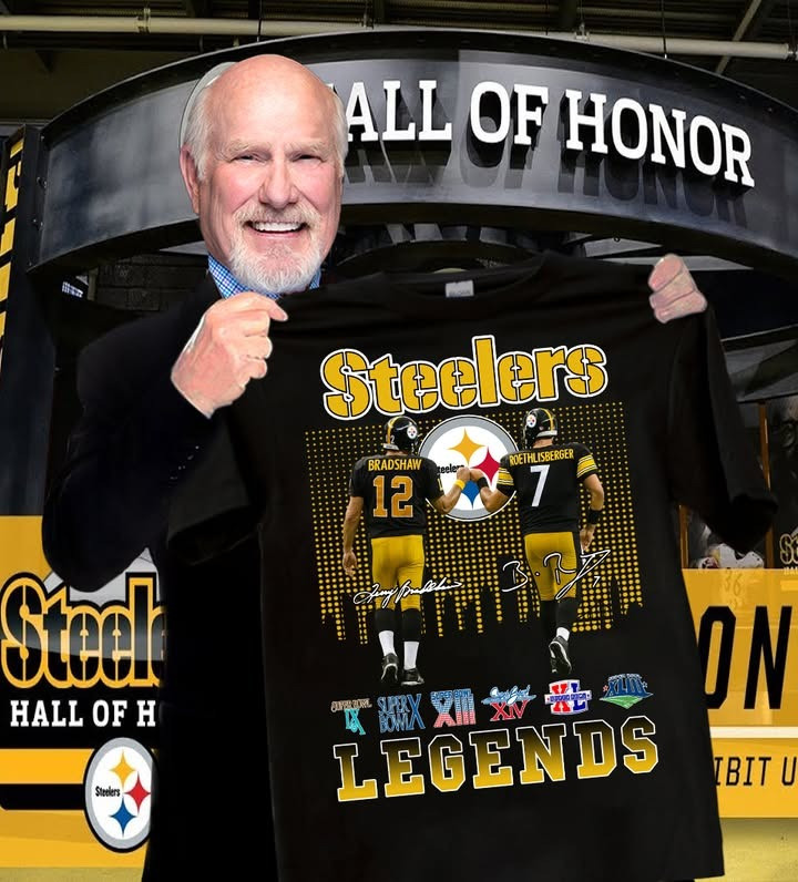Pittsburgh Steelers Legends T-Shirt Terry Bradshaw & Ben Roethlisberger NFL Fan Merch-1