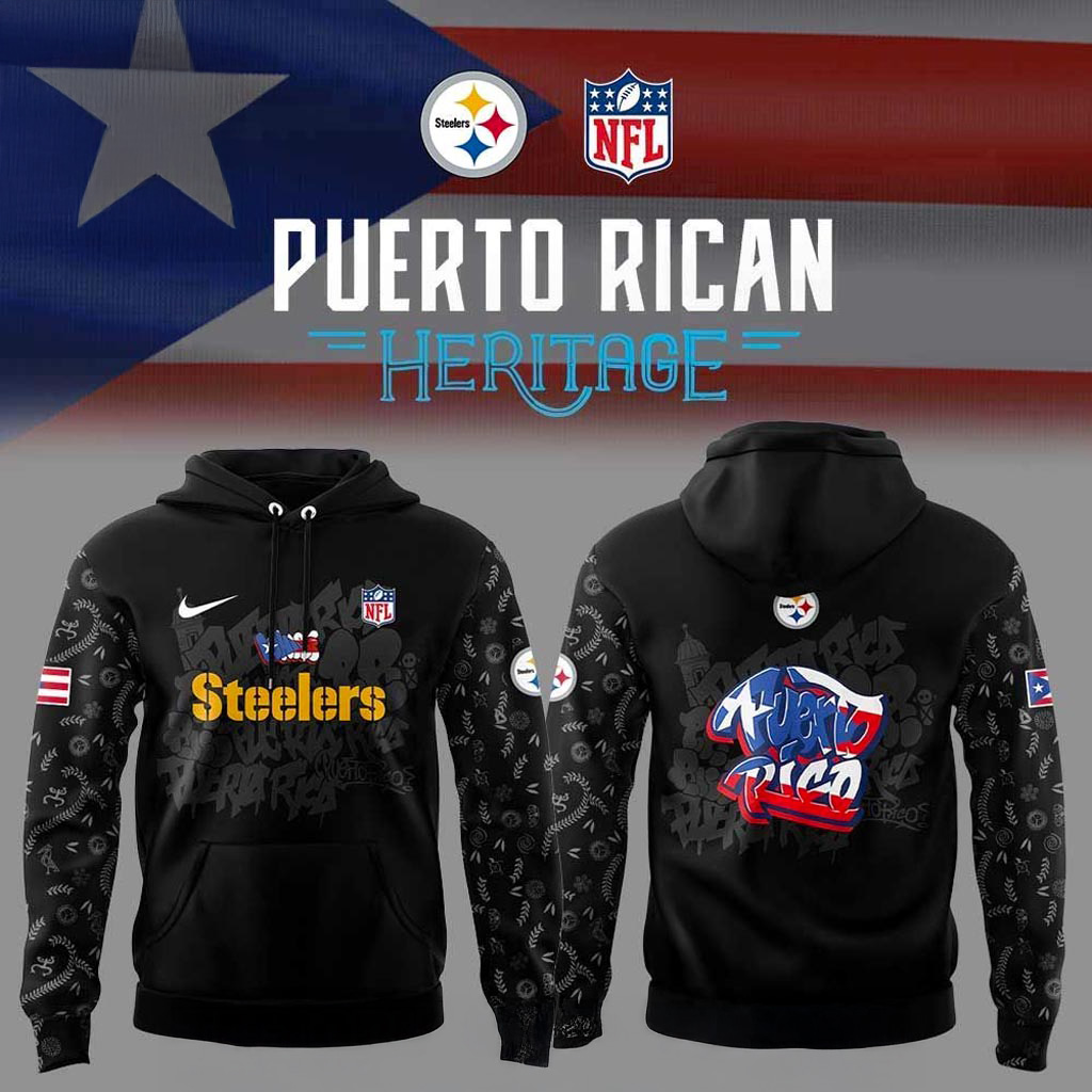 Pittsburgh Steelers Puerto Rican Heritage Hoodie Pittsburgh Steelers Merch Dad Gifts-1