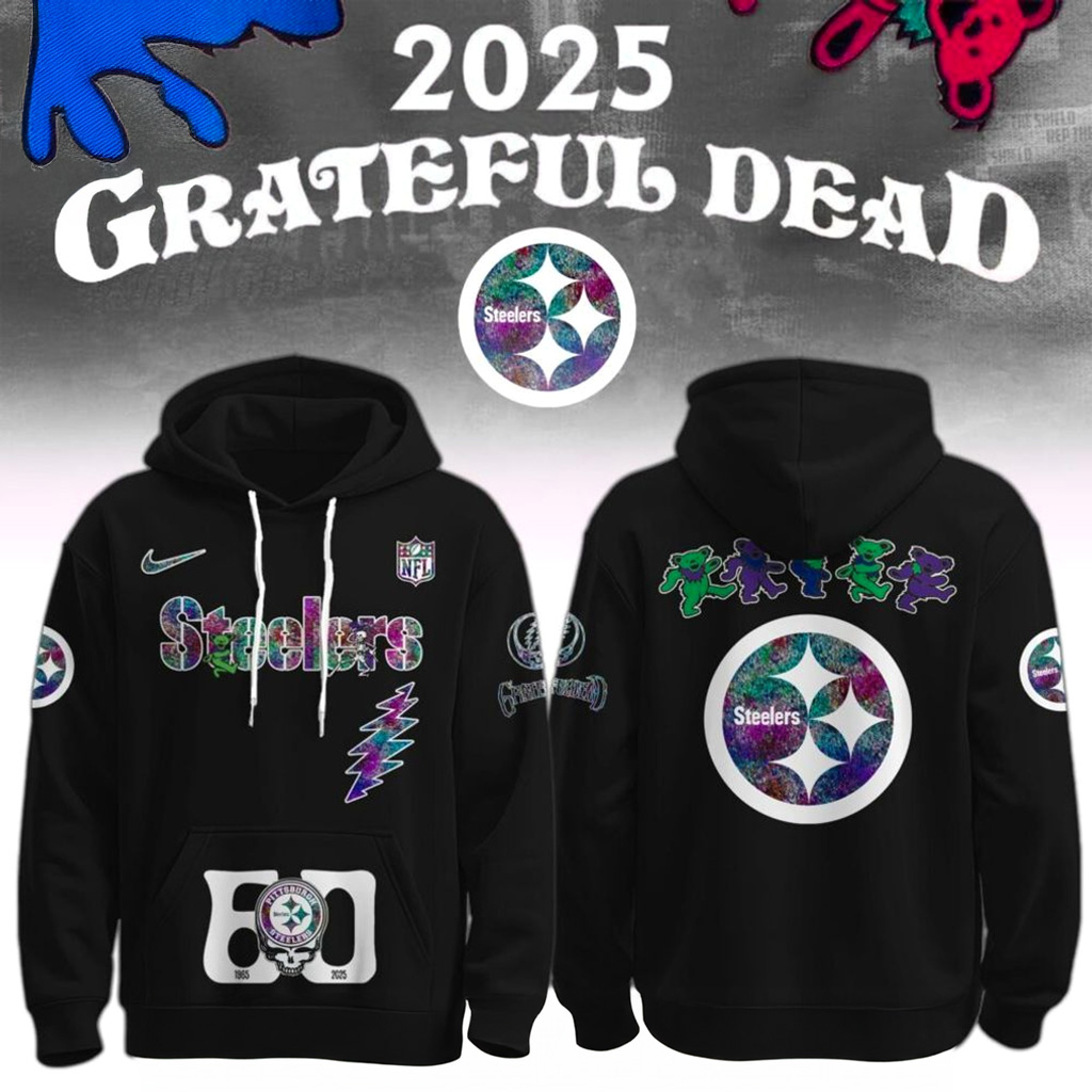 Pittsburgh Steelers x Grateful Dead 60th Hoodie Steelers Merch Xmas Gifts For Him-1