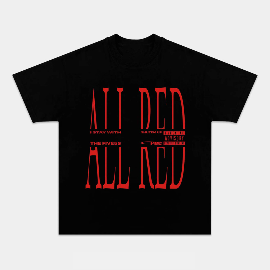 Playboi Carti And All Red Graphic Black T-Shirt Fan Merch Top Christmas Gifts For Girlfriend-1