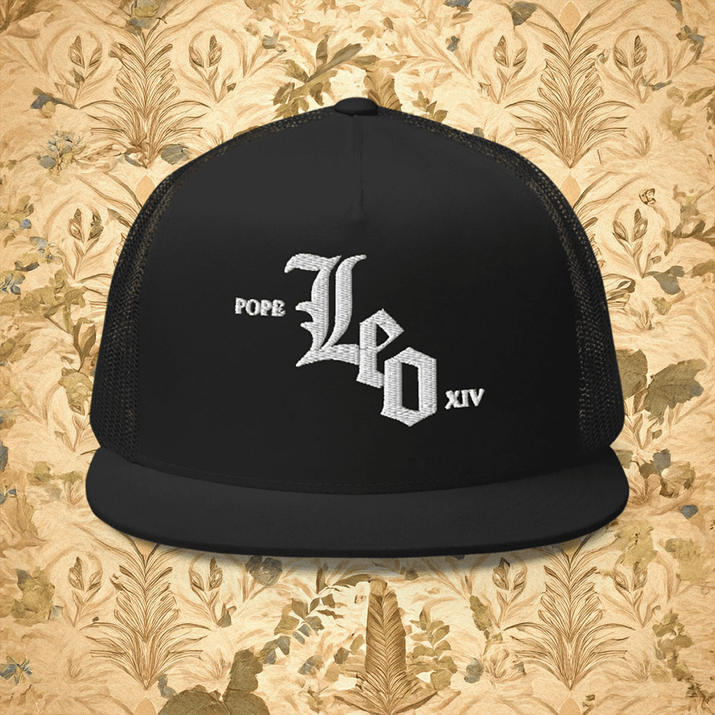 Pope Leo White Sox Hat Black Trucker Hat Unique Baseball Fan Gift for Men Gifts For Besties-1