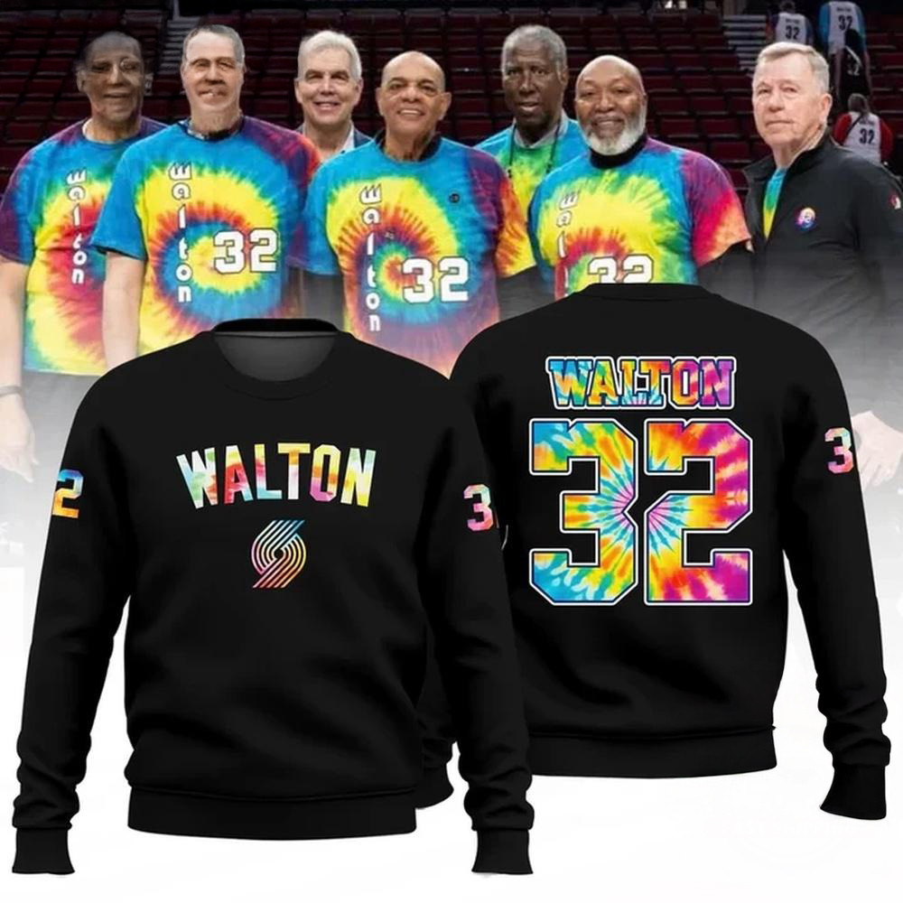 Portland Trail Blazers Bill Walton Tribute 2025 New Design Black Sweatshirt Basketball Fans Gift-1