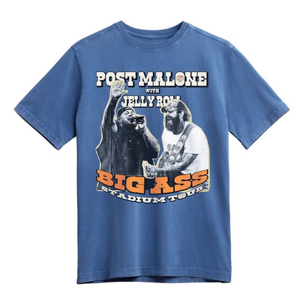 Post Malone Jelly Roll The Big Ass Stadium Tour Merch Shirt 2025 Concert Country Mics Fans-1