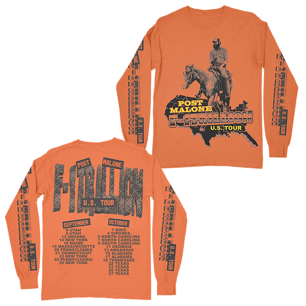 Post Malone Merch F 1 Trillion Tour Horse Long Sleeve Best Father's Day Gifts For Husband-1