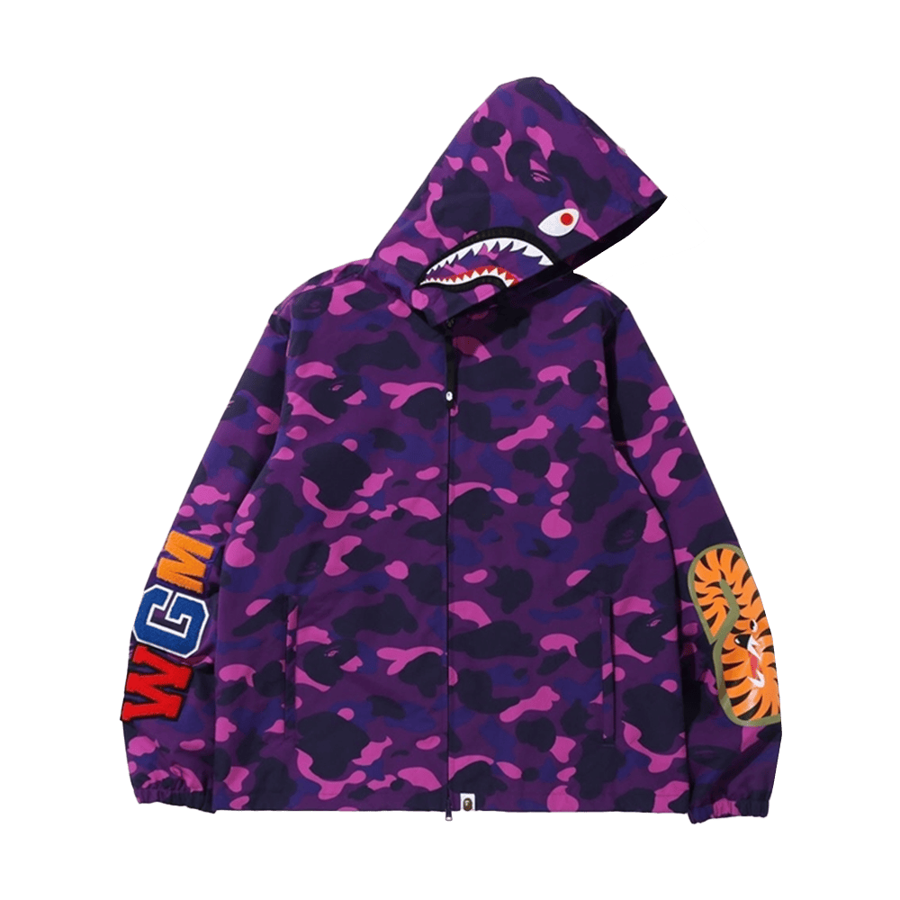 Purple Bape WGM Shark Hoodie Jacket Color Camo Gift for Boyfriend Streetwear Gifts For Friends-1