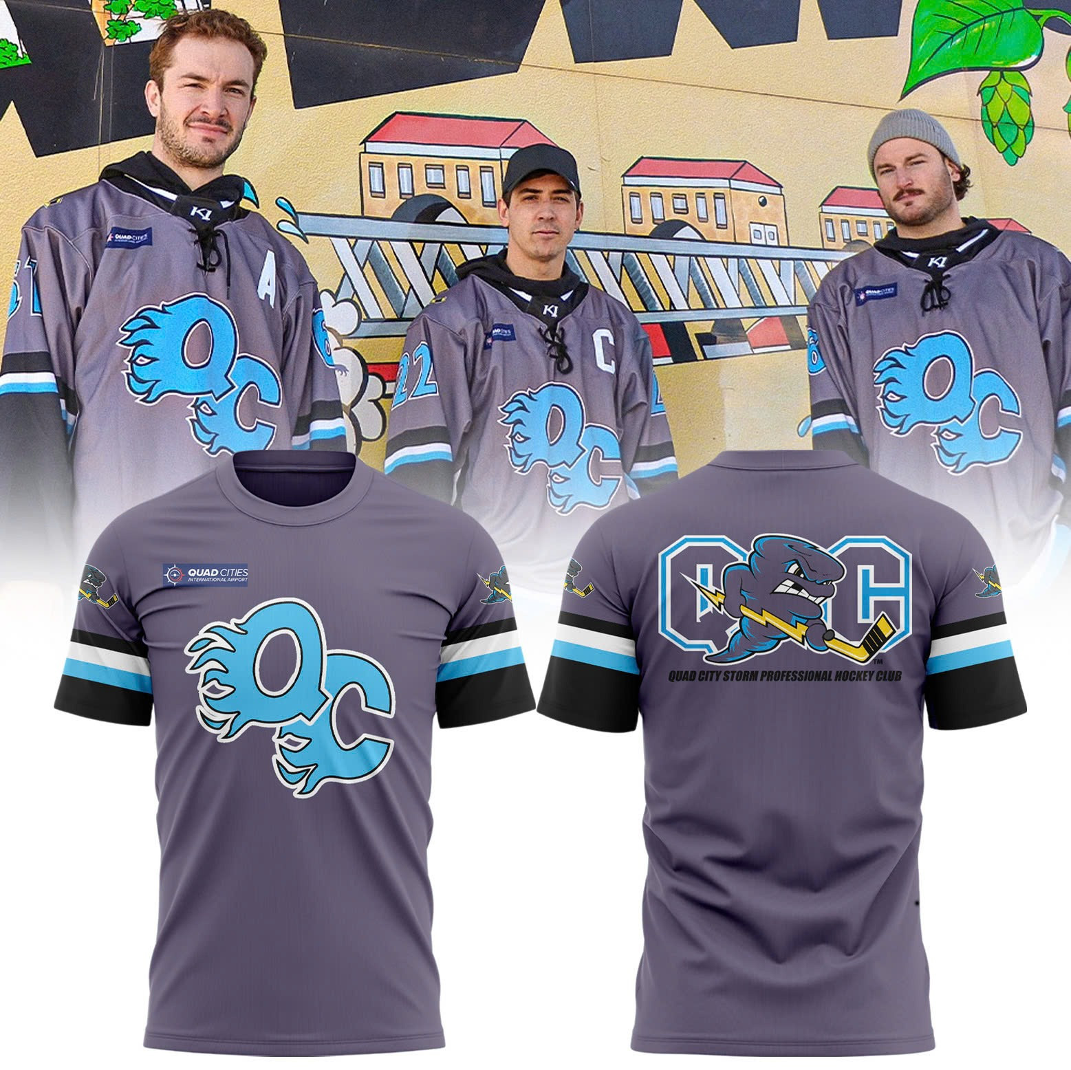 Quad City Storm Professional Hockey Club T-Shirt Fan Merch Best Gifts For Hockey Lovers-1