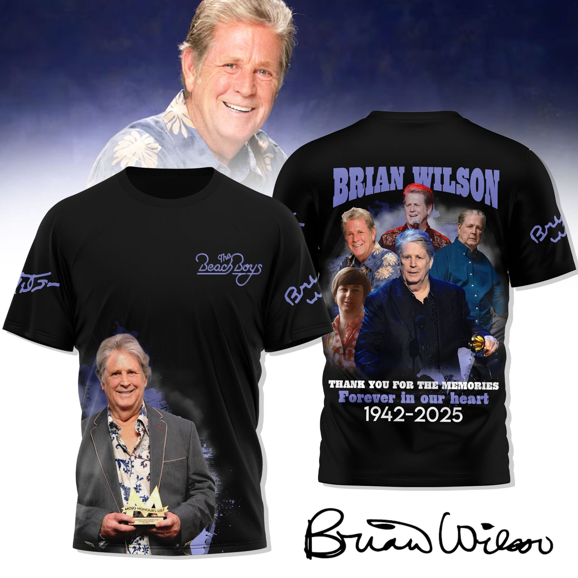 RIP Brian Wilson Rest In Peace T-Shirt Legend The Beach Boys Thank You For The Memories-1