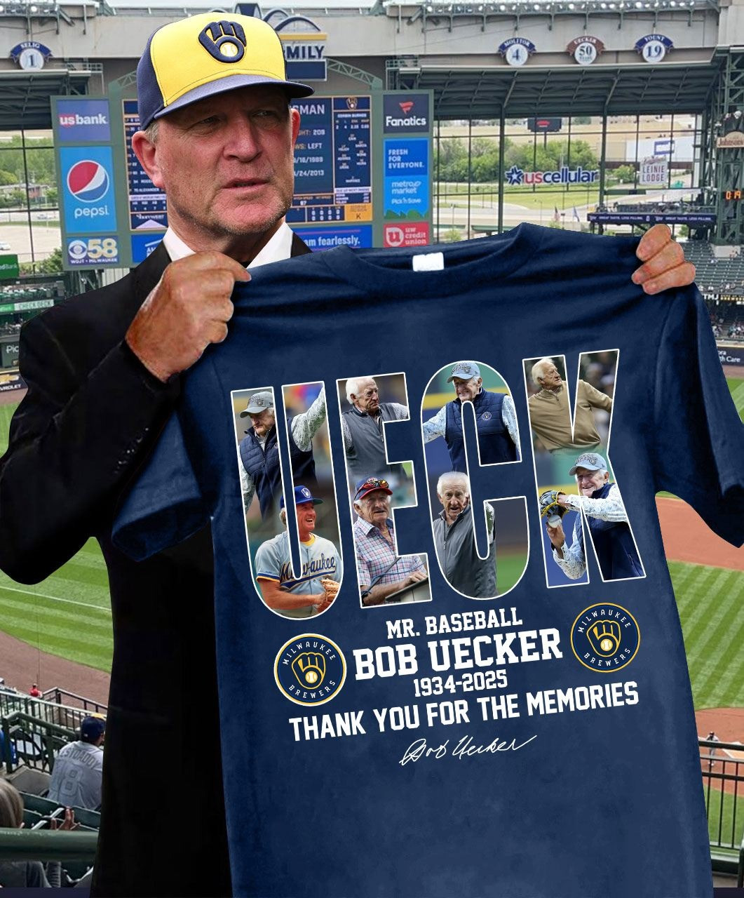 RIP Mr. Baseball Bob Uecker Thank You For The Memories Shirt Milwaukee Brewers Fan Merch-1