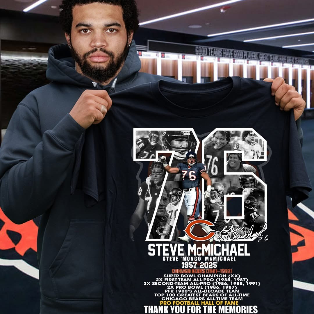 RIP Steve Mongo McMichael T-Shirt 1957-2025 Thank You For The Memories Gifts For Fans-1