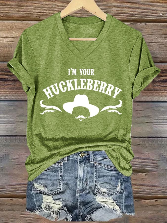 RIP Val Kilmer I'm Your Huckleberry V-Neck Shirt Womens Val Kilmer In Memory Fan Gifts 2025-1