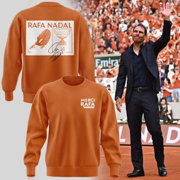 Rafa Nadal Sweatshirt Orange Honor King Of Tennis Rafael Nadal Retirement Apparel-1