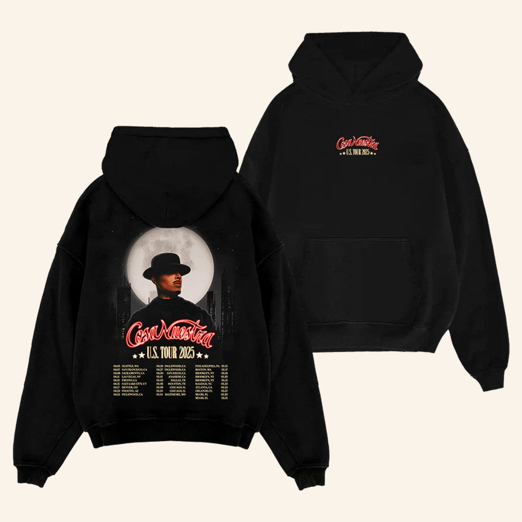 Rauw Alejandro Merch Cosa Nuestra World Tour Hoodie Black Gifts For Fans Birthday Gifts For Him-1 Rauw Alejandro Merch Cosa Nuestra World Tour Hoodie Black Gifts For Fans Birthday Gifts For Him-1