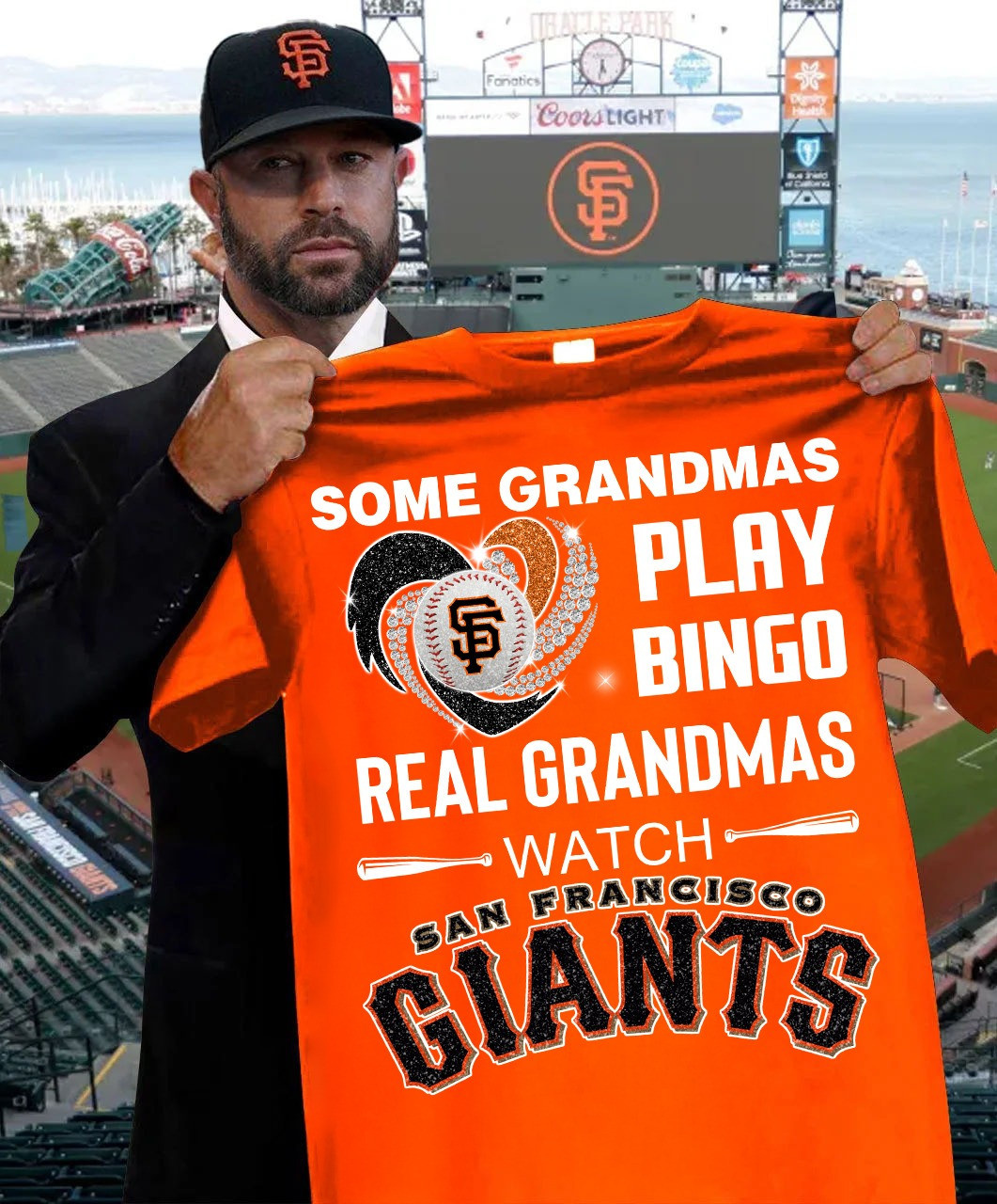 Real Grandmas Watch San Francisco Giants T-Shirt Funny Gifts For Grandma Baseball Fans-1