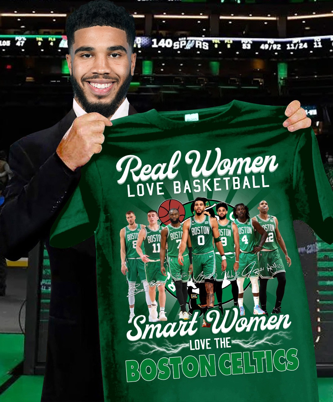 Real Women Love Basketball Smart Love Boston Celtics Shirt Basketball Fan Gifts For Her-1