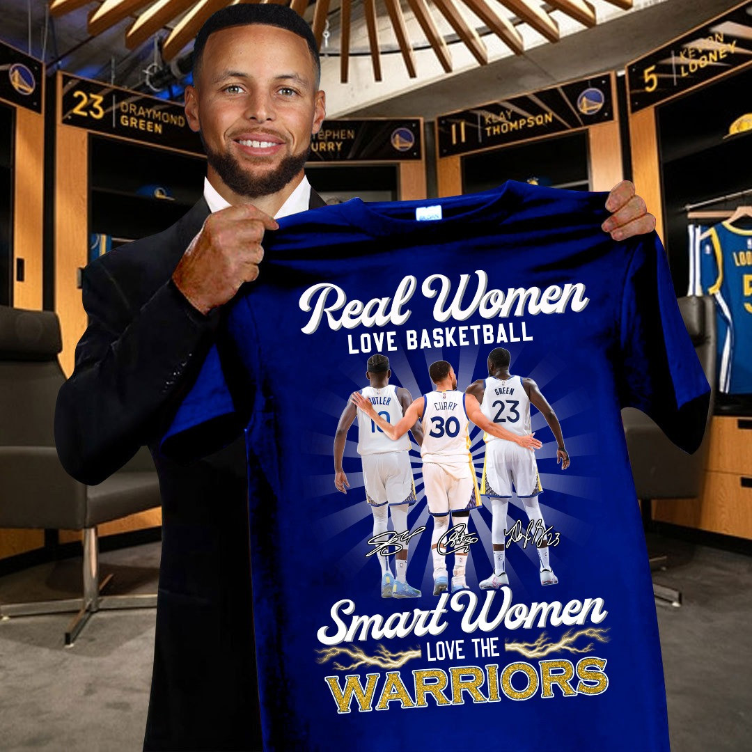 Real Women Love Basketball Smart Love Golden State Warriors Shirt Cool Fan Gifts For Her-1