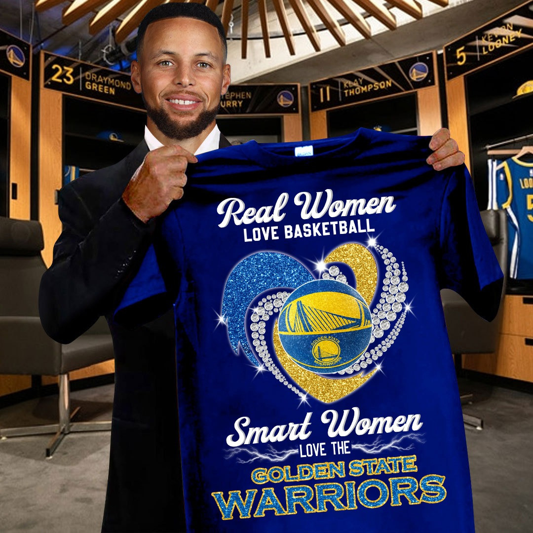 Real Women Love Basketball Smart Love Golden State Warriors Shirt Great Fan Gifts For Her-1