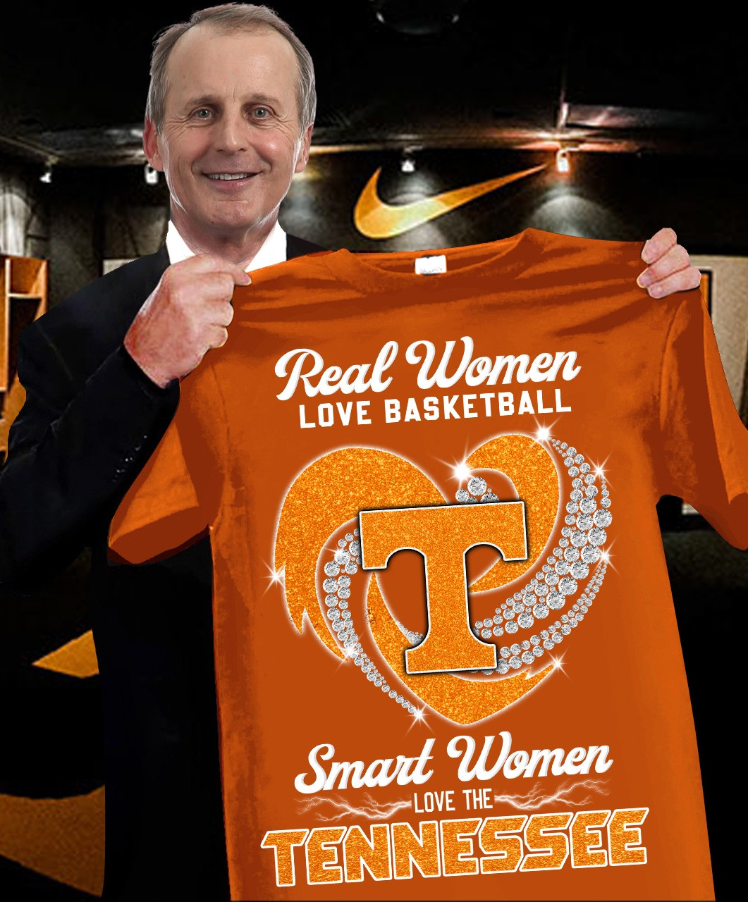 Real Women Love Basketball Smart Love Tennessee Shirt Tennessee Volunteers Basketball Fans-1