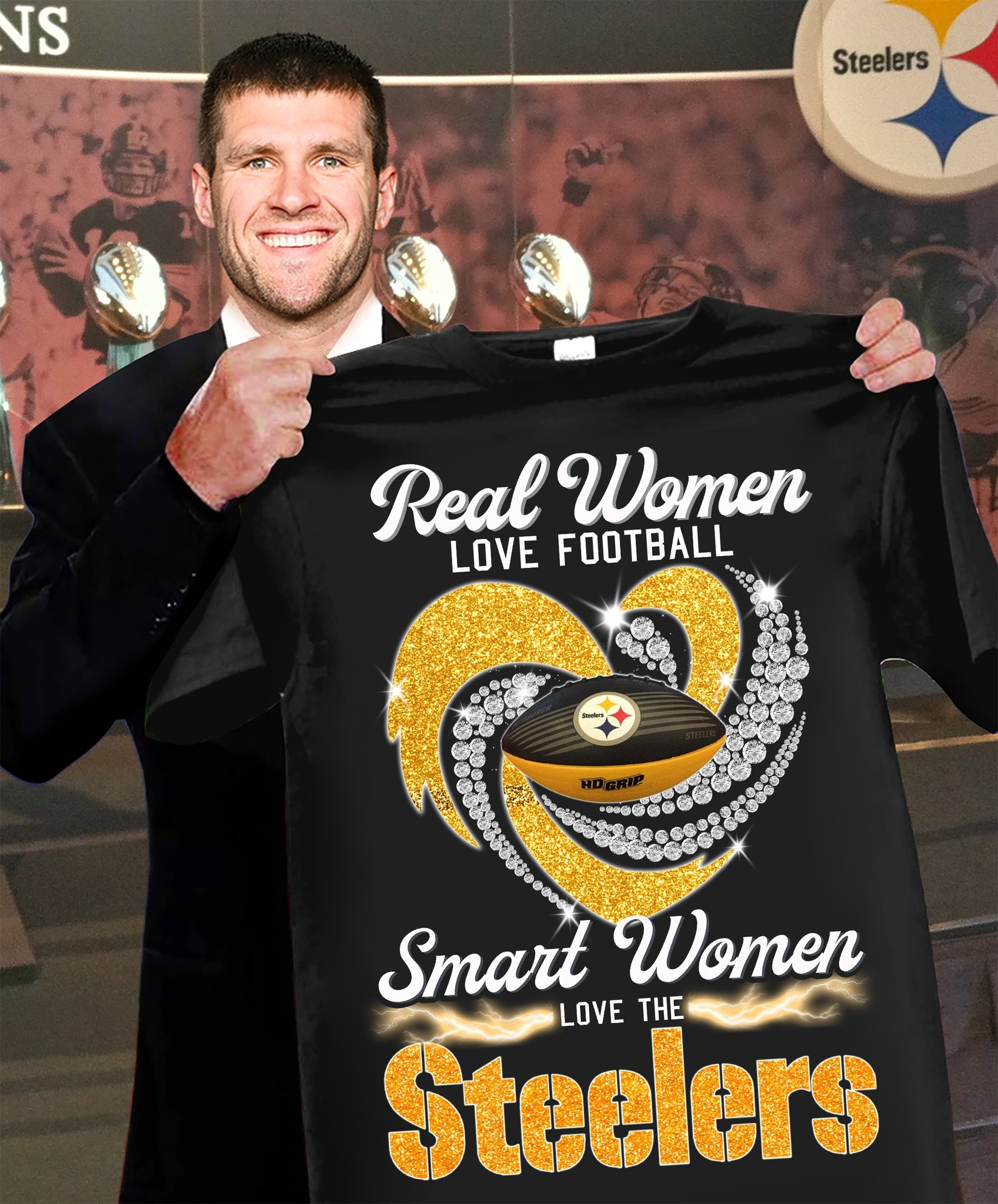 Real Women Love Football Smart Love Pittsburgh Steelers T-Shirt Fan Gifts For Her-1 Real Women Love Football Smart Love Pittsburgh Steelers T-Shirt Fan Gifts For Her-1