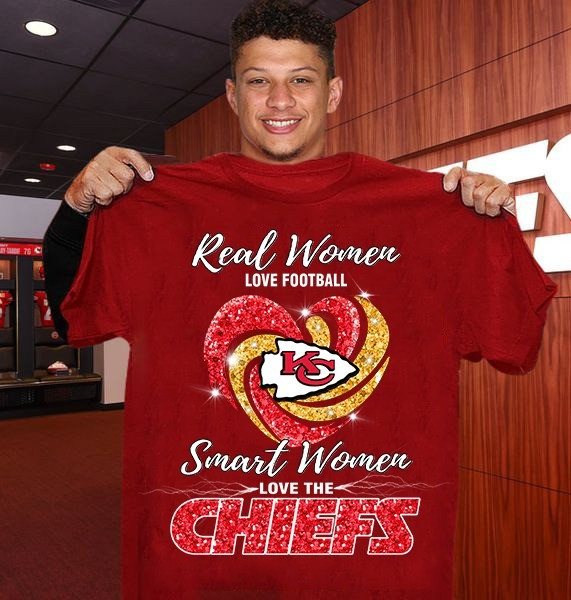 Real Women Love Football Smart Love The Chiefs Shirt KC Chiefs Fan Gifts For Her-1
