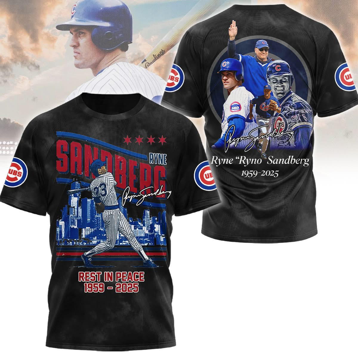 Rest In Peace Ryne Ryno Sandberg T-Shirt RIP Legend Chicago Cubs Unique Gifts For Him-1 Rest In Peace Ryne Ryno Sandberg T-Shirt RIP Legend Chicago Cubs Unique Gifts For Him-1