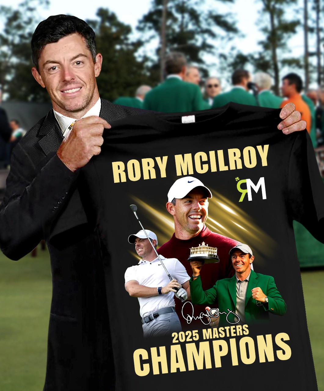 Rory Mcilroy 2025 Masters Champions T-Shirt Rory Mcilroy Golf Championship Merch Gifts-1