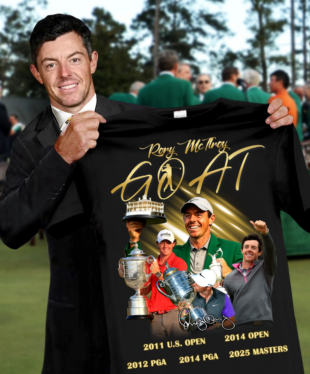 Rory Mcilroy Goat 2025 Masters Golf Champions T-Shirt Rory Mcilroy Golf Championship Merch-1 Rory Mcilroy Goat 2025 Masters Golf Champions T-Shirt Rory Mcilroy Golf Championship Merch-1