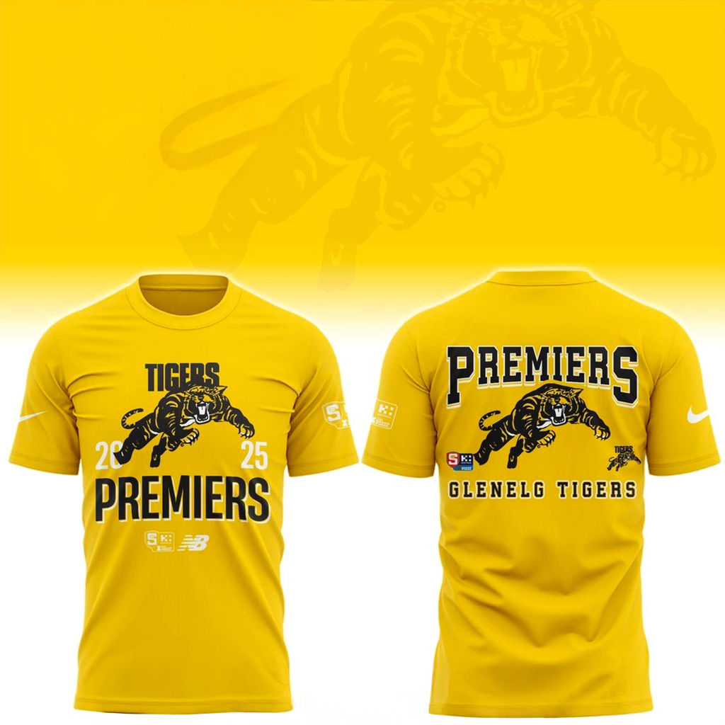 SANFL Glenelg Tigers Premiers 2025 T-Shirt Tigers Merch Gift For Friend-1
