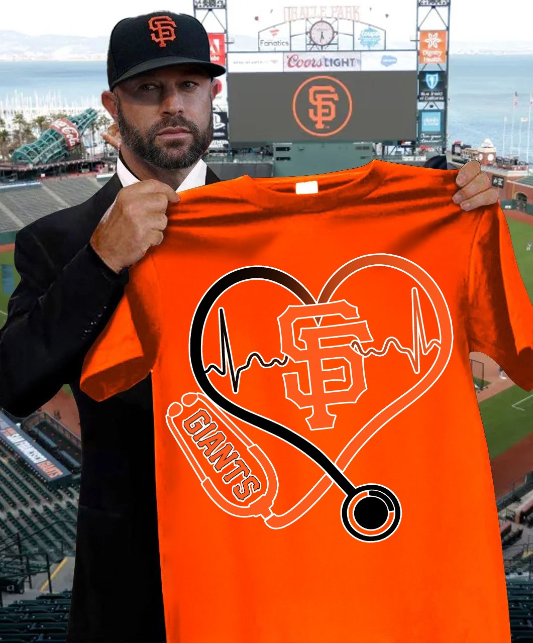 SF Giants Nurses Night T-Shirt Honor Nurses Day Baseball Gifts For Giants Fans-1