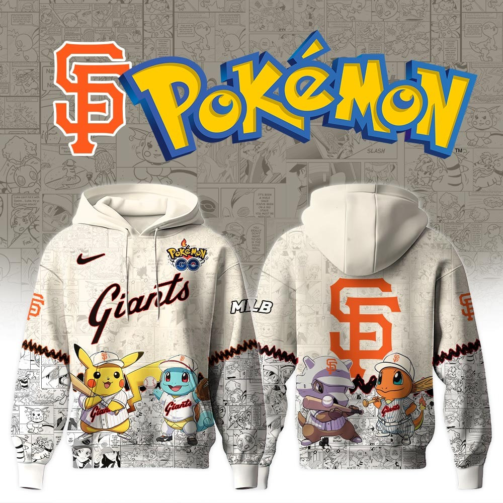 SF San Francisco Giants X Pokemon Go Hoodie MLB Fan Merch Gifts For Baseball Lovers-1