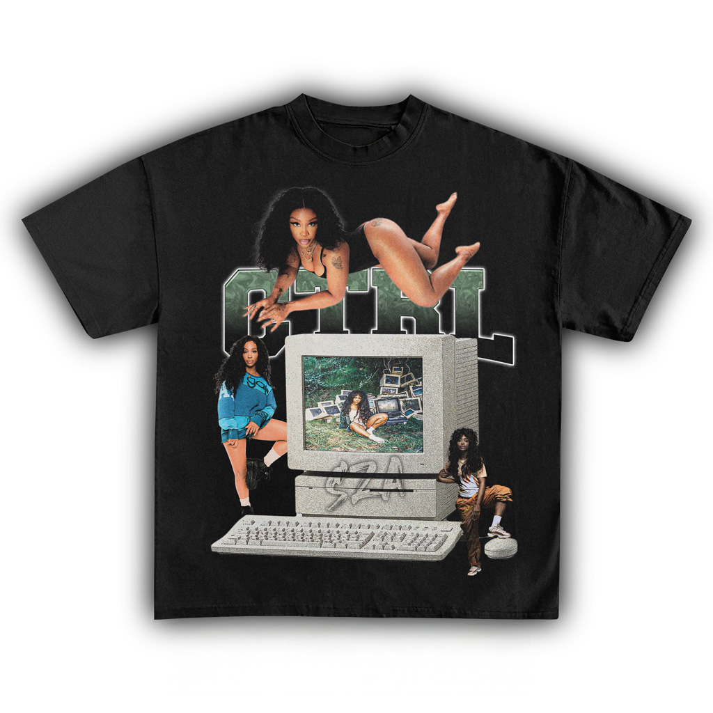 SZA Ctrl Black Shirt SZA Merch Gift Ideas For Music Lovers-1
