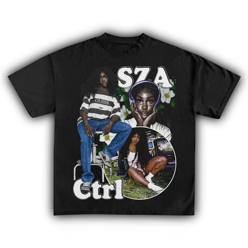 SZA Ctrl Black T-Shirt SZA Merch Gift Ideas For Music Lovers-1