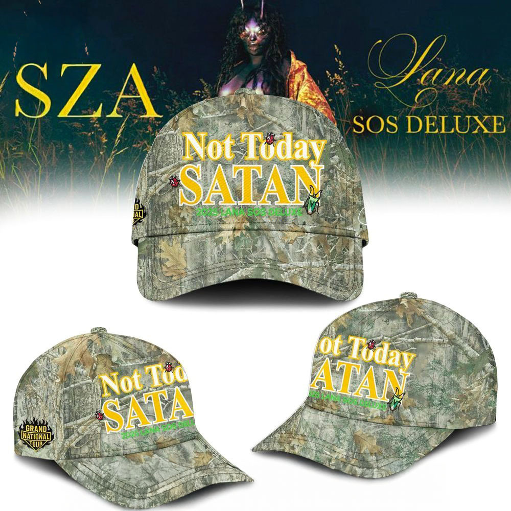SZA SOS Deluxe Lana Grand National Tour 2025 Camo Hat Not Today Satan Baseball Cap Gifts-1