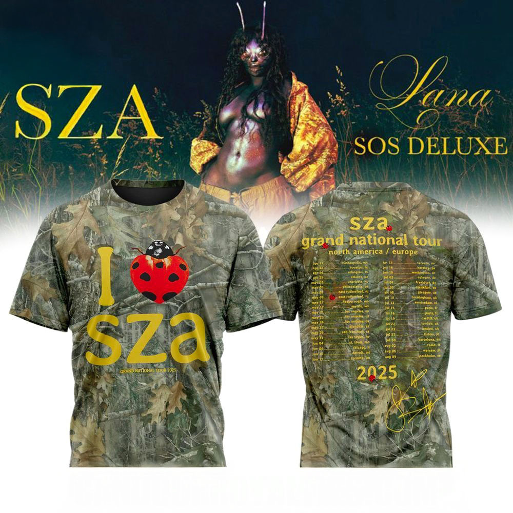 SZA SOS Deluxe Lana Grand National Tour 2025 Camo T-Shirt SZA Concert Merch Gifts For Her-1