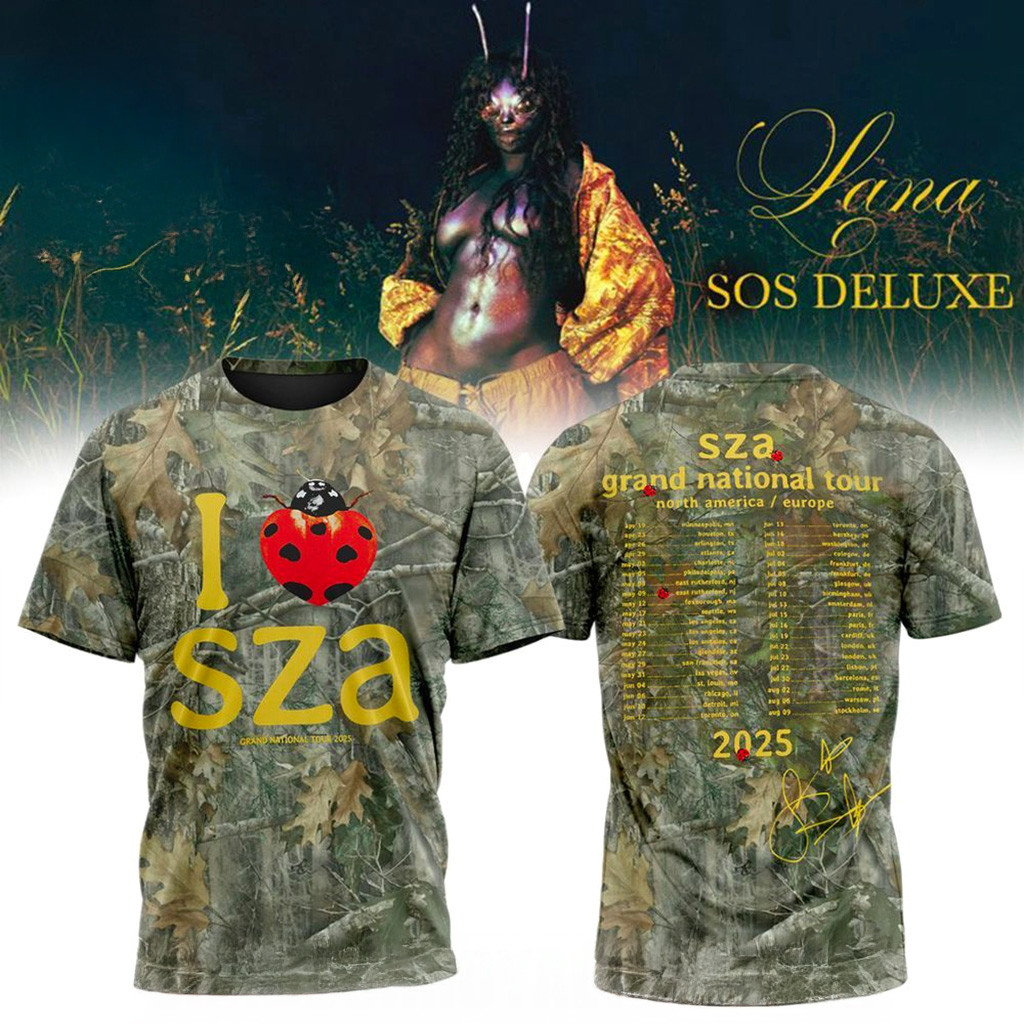 SZA SOS Deluxe Lana Grand National Tour 2025 T-Shirt SZA Merch Christmas Gift Ideas For Fans-1 SZA SOS Deluxe Lana Grand National Tour 2025 T-Shirt SZA Merch Christmas Gift Ideas For Fans-1