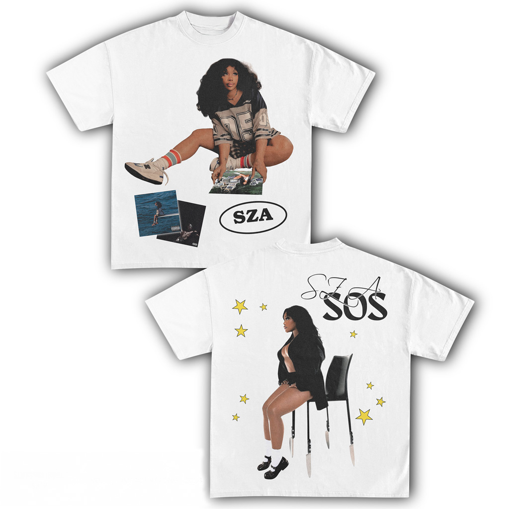 SZA SOS White T-Shirt SZA Merch Presents For Music Lovers-1