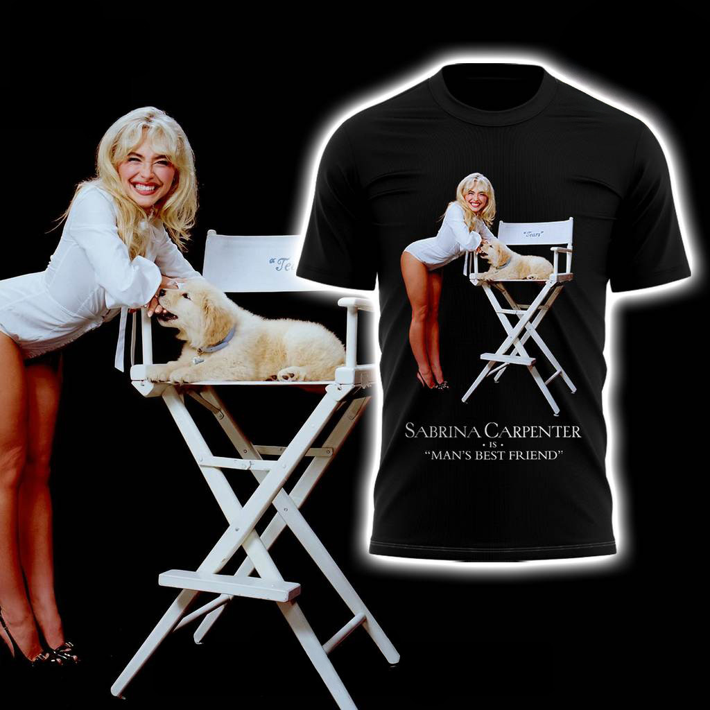 Sabrina Carpenter Man's Best Friend Special Black T-Shirt Christmas Gifts For Music Fans-1