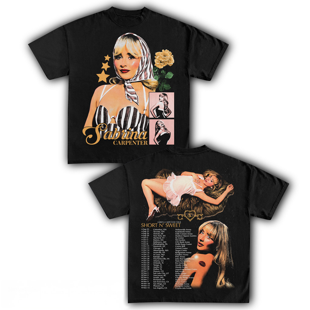 Sabrina Carpenter Short N' Sweet Tour T-Shirt Fan Merch Presents For Music Lovers-1