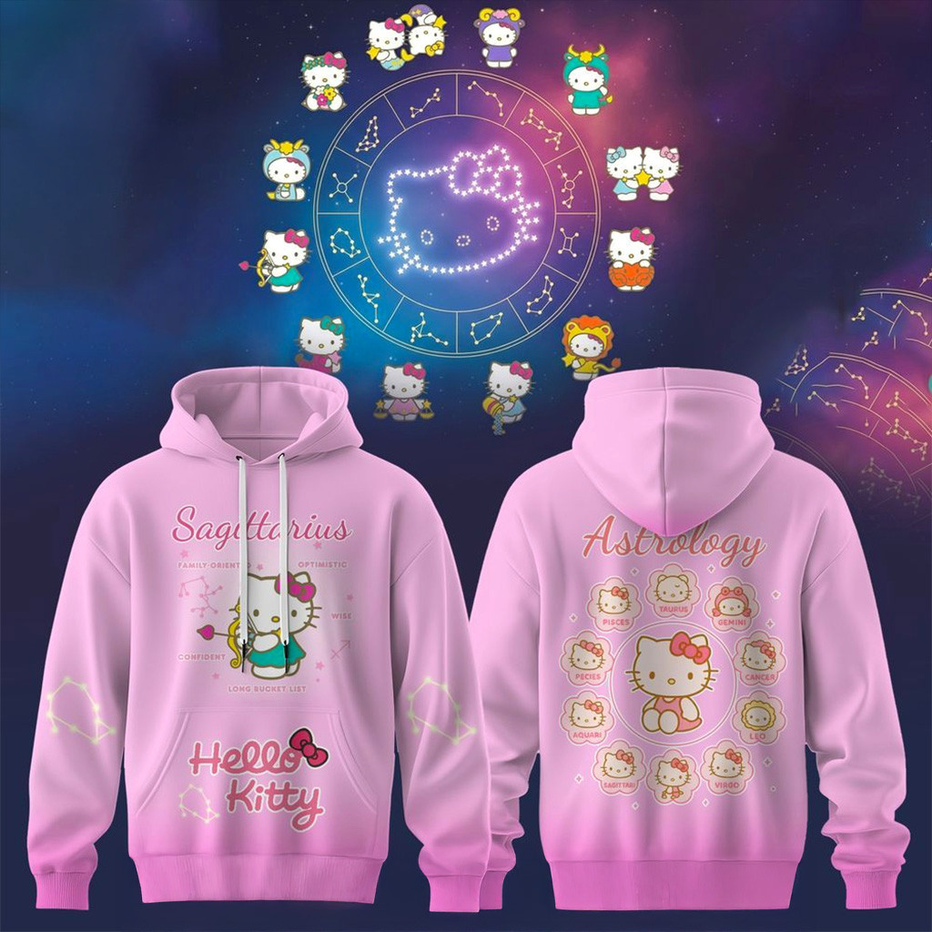 Sagittarius Adventure Hello Kitty Hoodie Fan Merch Gift Ideas For Daughter-1