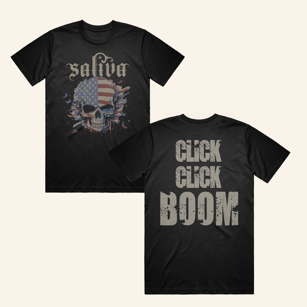 Saliva Merch Click Click Boom Vintage T-Shirt Gifts For Son In Law-1