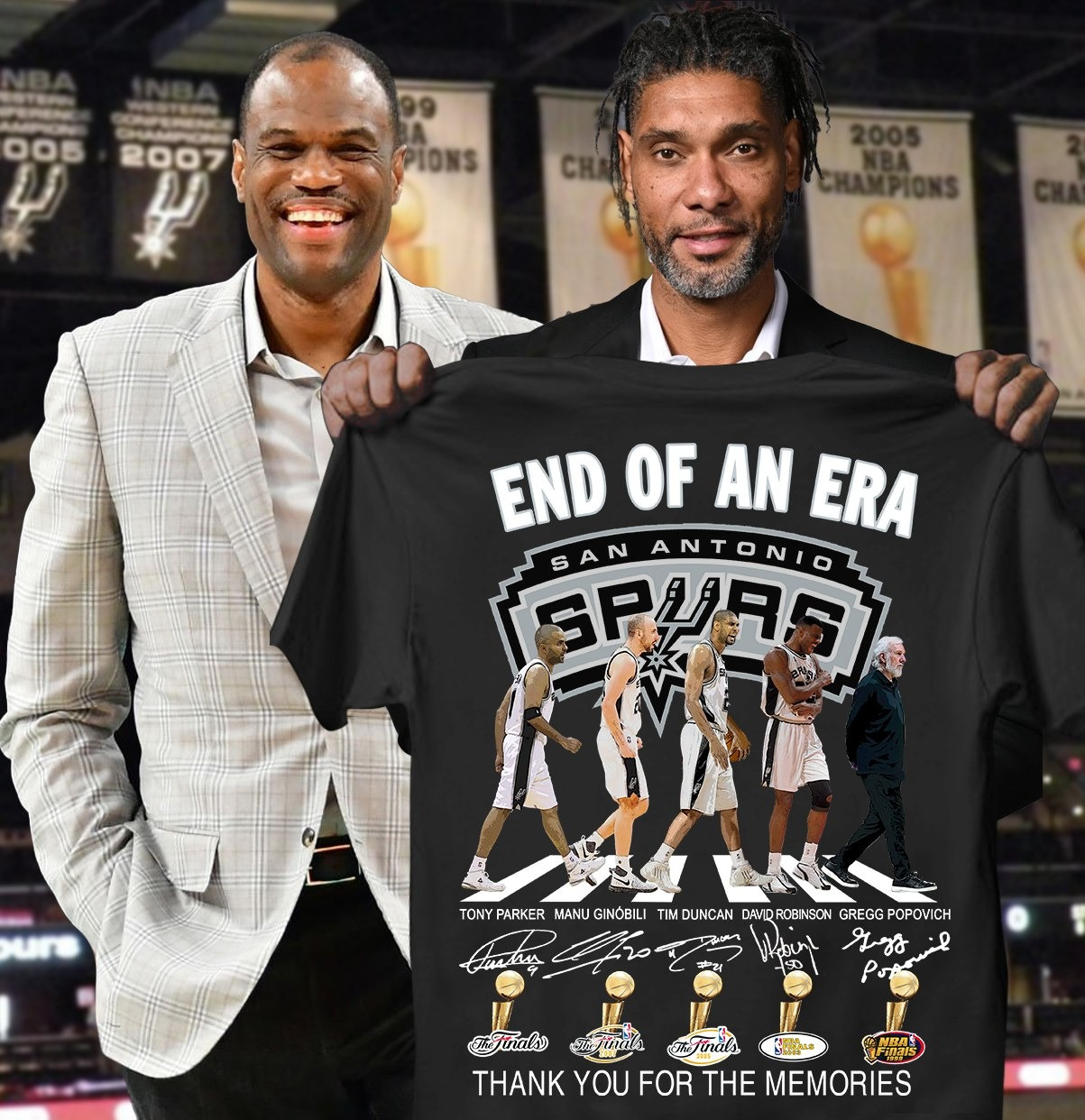San Antonio Spurs End Of An Era Shirt Thank You For Memories Legendary Coach Gregg Popovich-1
