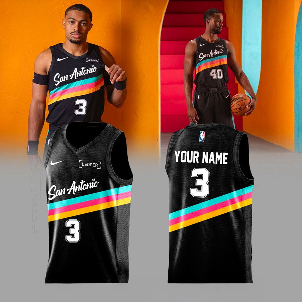 San Antonio Spurs New Uniform Bold Fiesta 2025 Jersey Spurs Merch Gifts For Basketball Fan-1