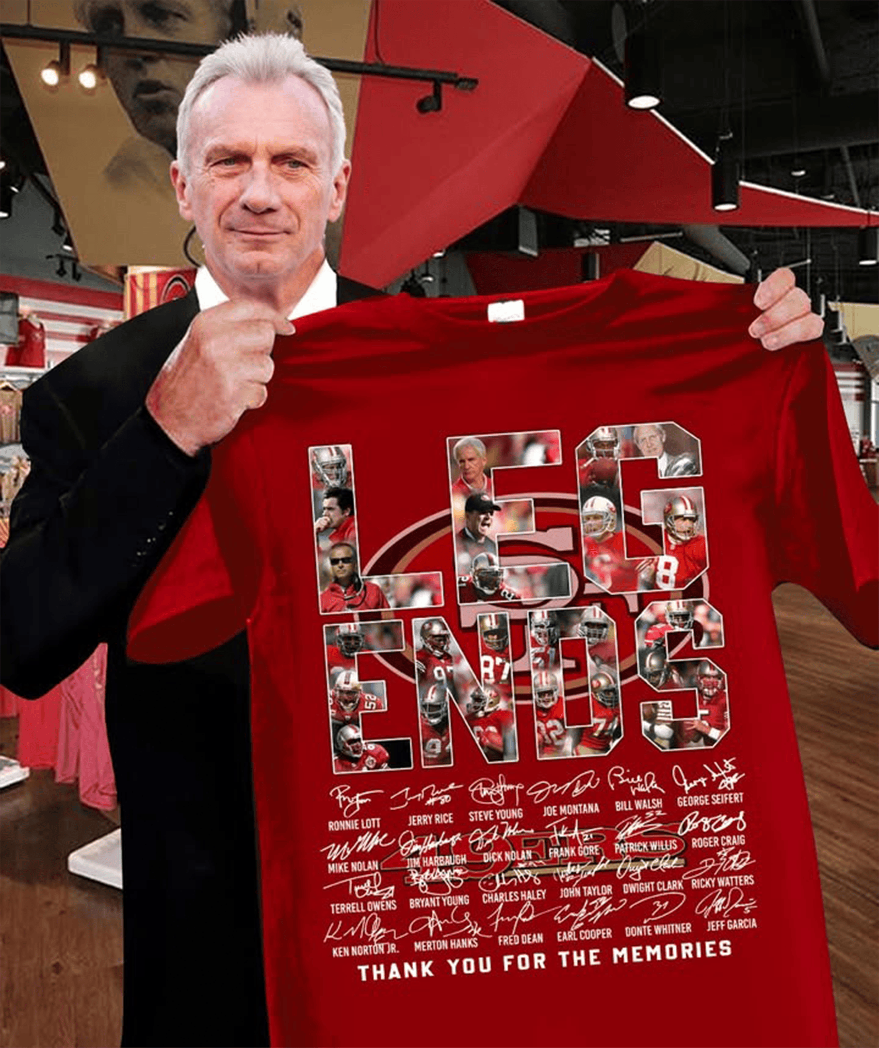 San Francisco 49ers Legends T-Shirt Thank You For The Memories 49ers Clothing Football Fan Gift-1 San Francisco 49ers Legends T-Shirt Thank You For The Memories 49ers Clothing Football Fan Gift-1
