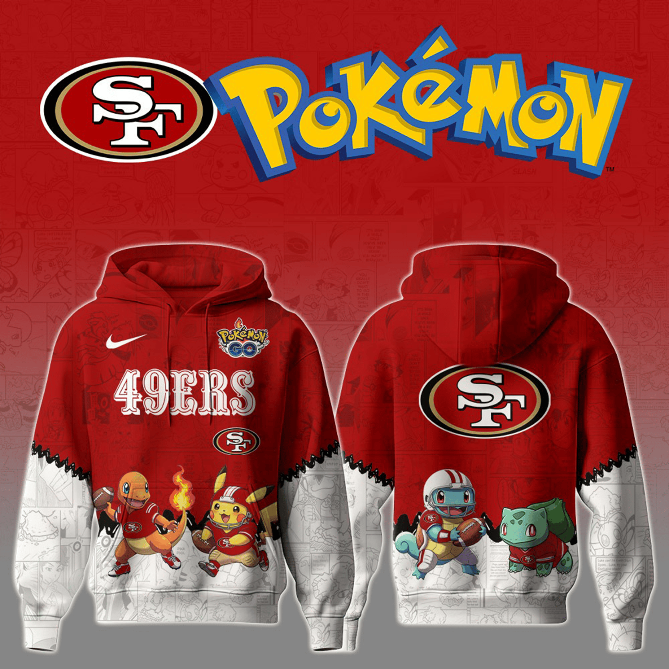 San Francisco 49ers X Pokemon Hoodie Special Pokemon Limited Edition Clothing 49ers Gifts-1