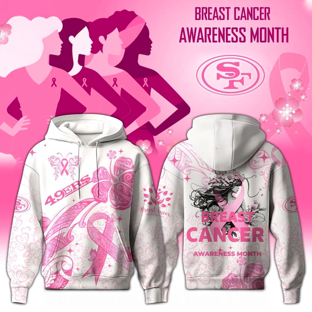 San Francisco 49ers x Breast Cancer Awareness Month 2025 Hoodie 49ers Merch Gifts For Mom-1