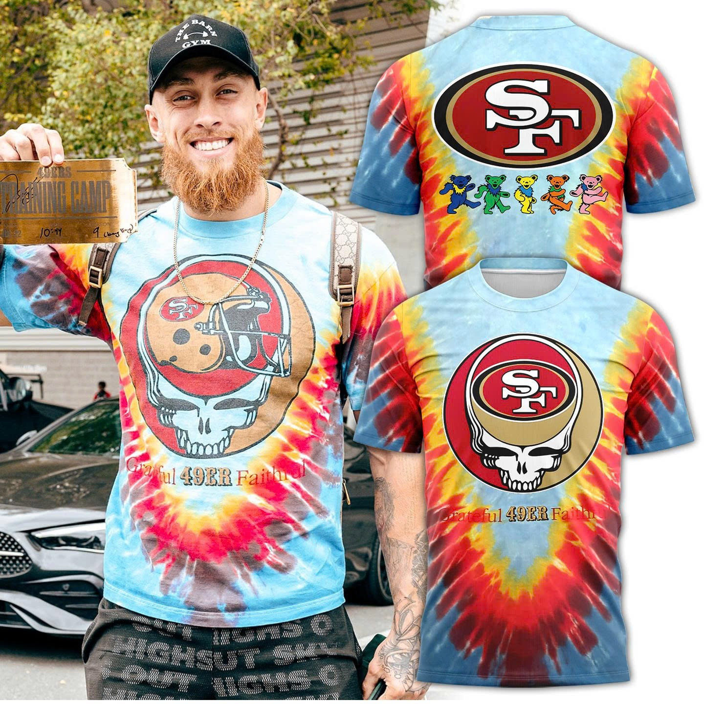 San Francisco 49ers x Grateful Dead Tie Dye T-Shirt 2025 Grateful 49ER Faithful Fan Merch-1