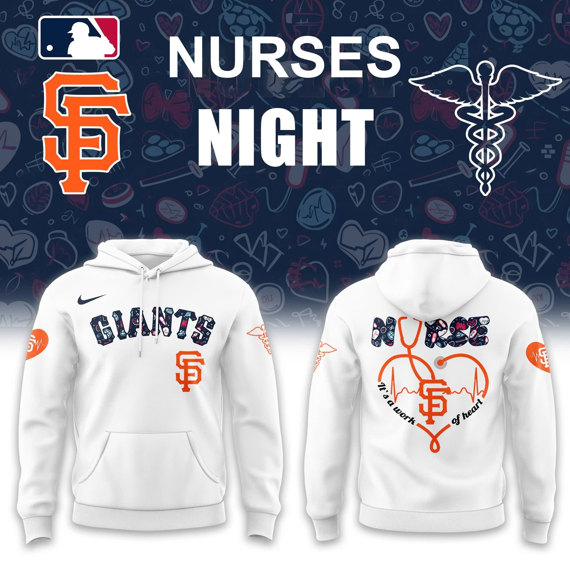 San Francisco Giants X Nurses Night Hoodie Honor Nurses Day Baseball Fan Gifts-1
