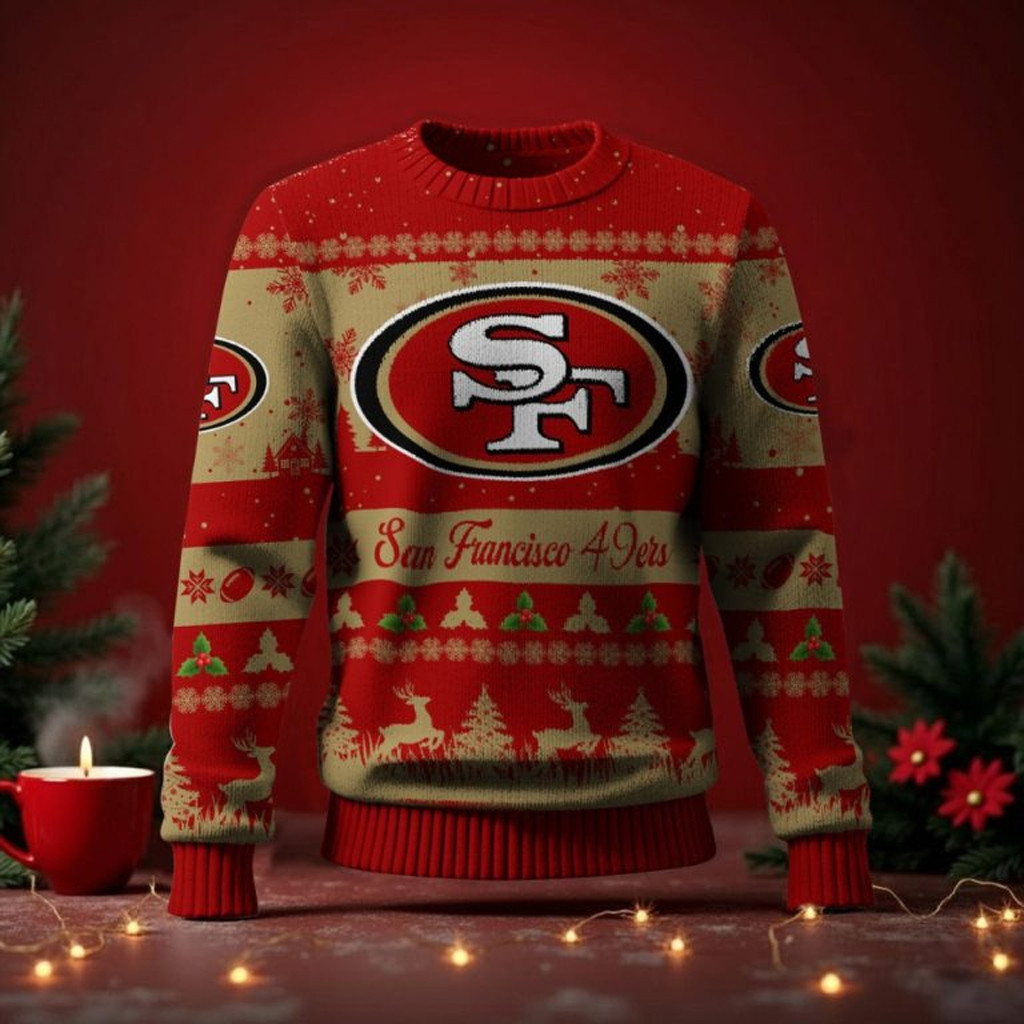 San Francisco Ugly Christmas Sweater 2025 NFL 49ers Merch Best Gifts For Football Fans-1 San Francisco Ugly Christmas Sweater 2025 NFL 49ers Merch Best Gifts For Football Fans-1