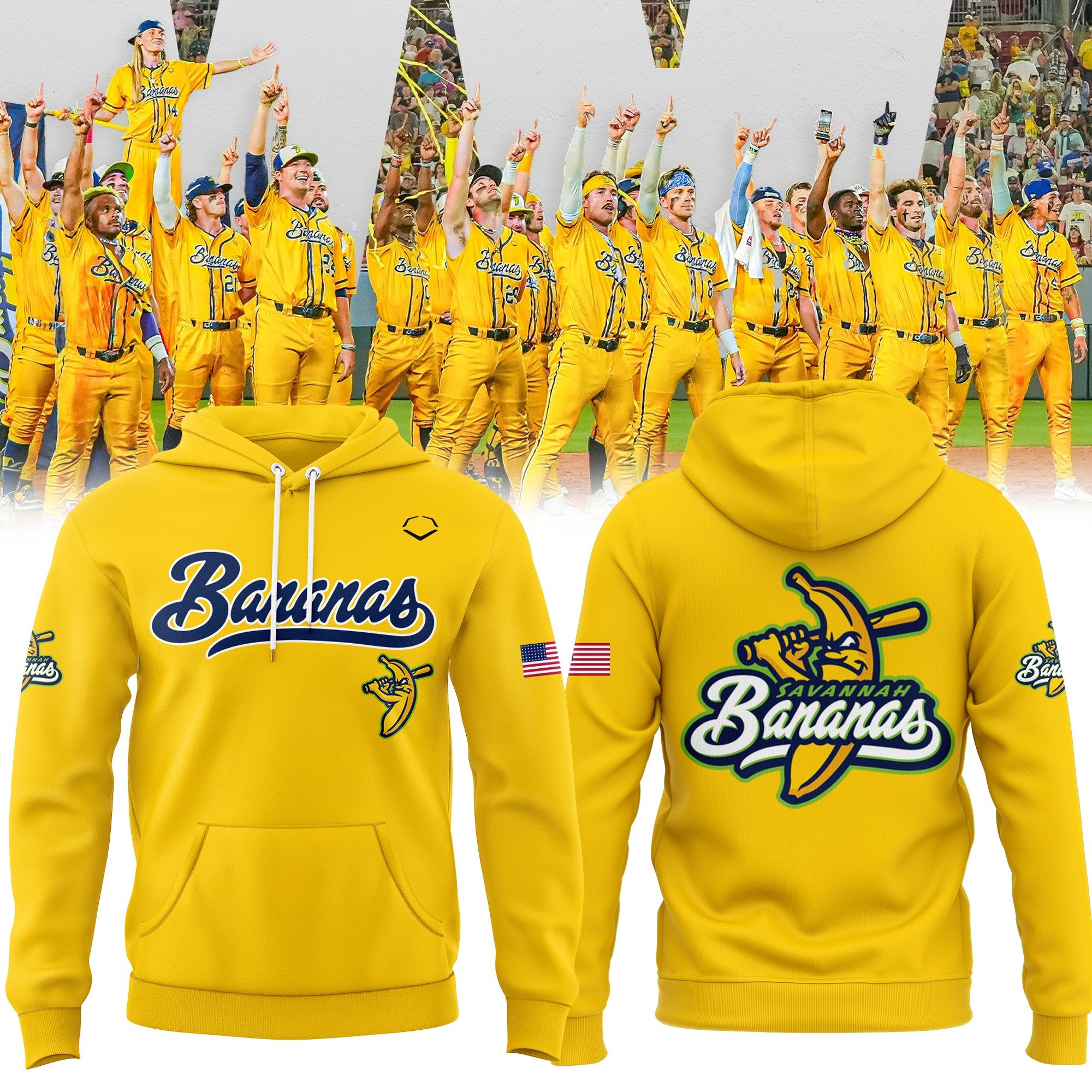 Savannah Bananas Hoodie Savannah Bananas Ball Yellow Baseball Hoodie Fan Merch Gifts-1