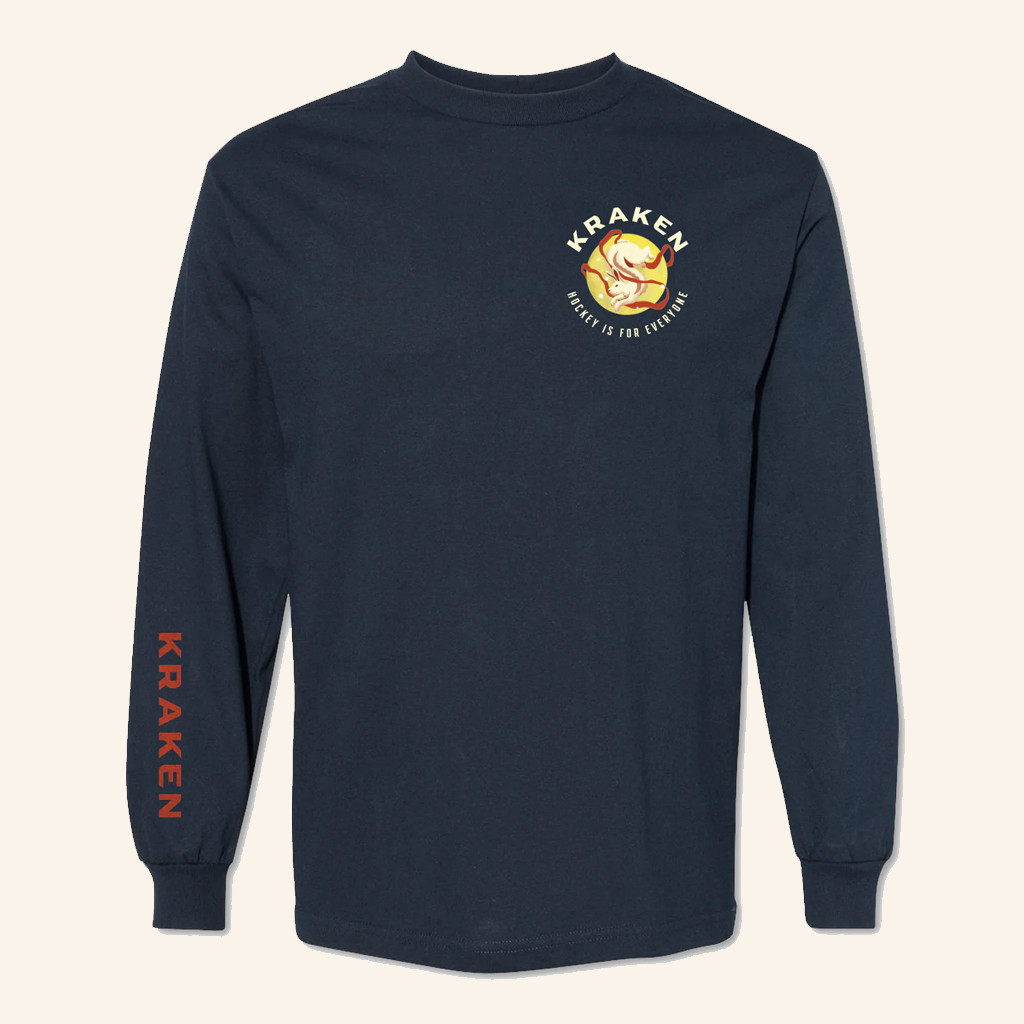 Seattle Hockey Team Merch SK Lunar Hife 22 23 Long Sleeve T-Shirt Seattle Kraken Shirt-1