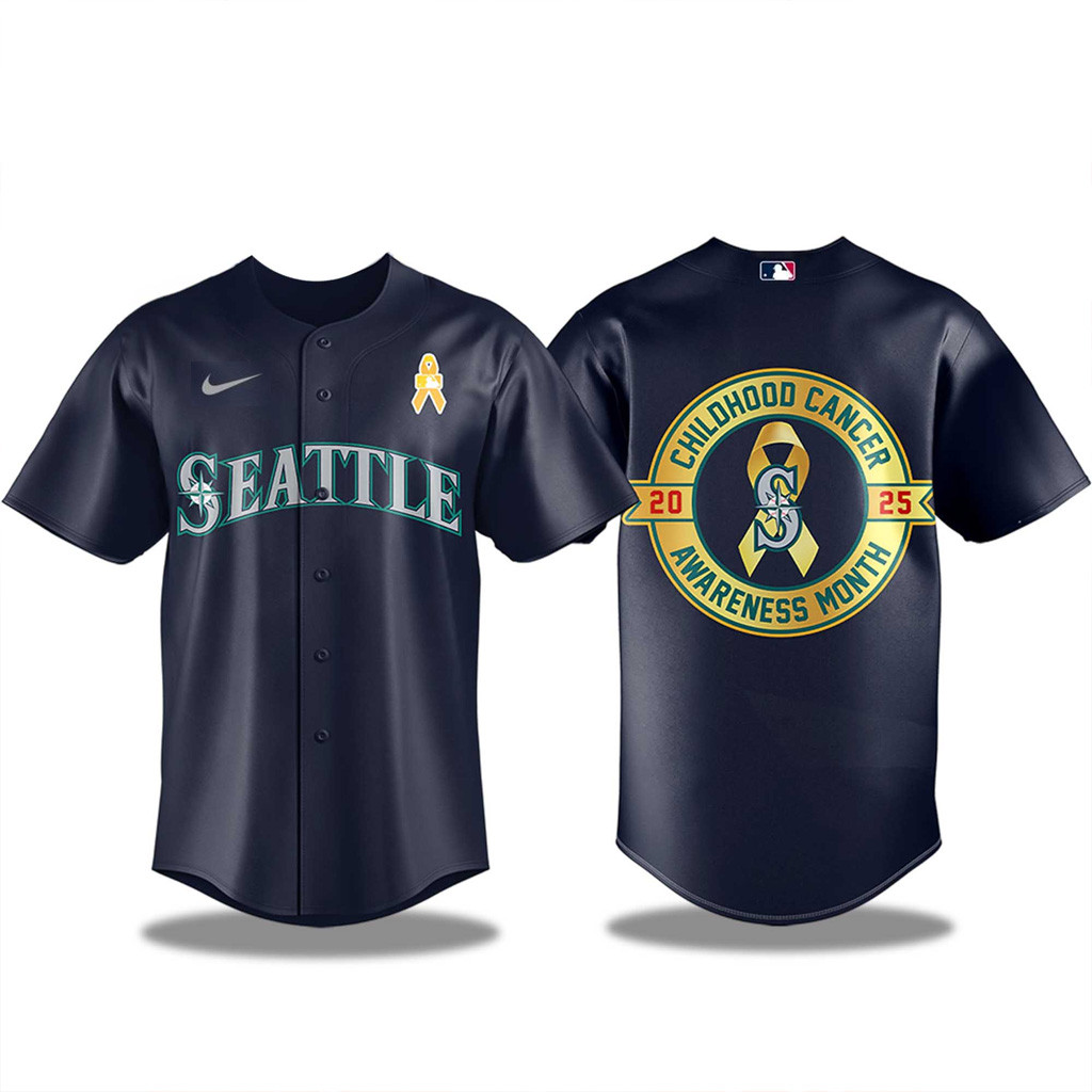 Seattle Mariners Childhood Cancer Awareness Jersey Seattle Mariners Merch Gift For Fans-1